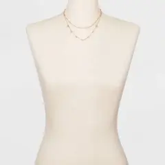 Paddle and Chain Layer Necklace - Universal Thread&trade; Gold