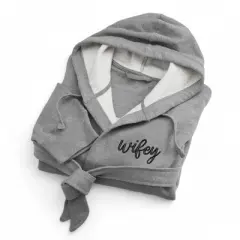 Personalization Mall Wifey Embroidered Sweatshirt Robe