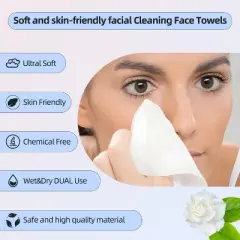 FAAYFIAN Disposable Face Towels, cleansing for all skin types Daily Use (Cleansing, Nursing, Traveling). 50 counts