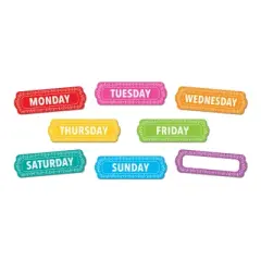 Ashley Productions&reg; Magnetic Die-Cut Timesavers & Labels, Days of the Week, Chalk Loops, 8 Per Pack, 3 Packs