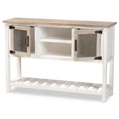 Deacon and Wood 2 Door Dining Room Buffet White/Brown - Baxton Studio