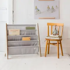 3 Sprouts Recycled Fabric Kids Bookcase, Toddler Bookshelf - Solid Gray