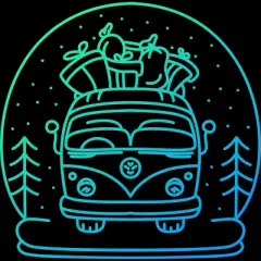 Junior's Design By Humans Christmas Van By VEKTORKITA T-Shirt