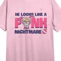 A Christmas Story Me Looking Like a Pink Nightmare Women's Pink Short Sleeve Sleep Shirt