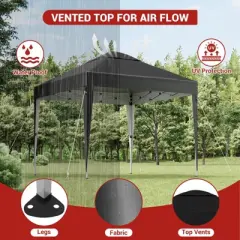 10 x 10 FT Pop Up Canopy Tent, Height Adjustable Sun Shade Shelter with Wheeled Carry Bag, Waterproof Party Tent for Patio, Garden