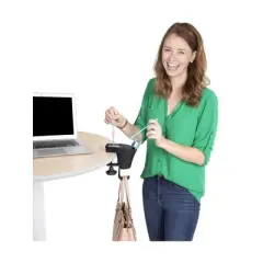 Clamp-On Pen Cup &ndash; 3-in-1 Desk Organizer with Storage Containers and Hook &ndash; Black &ndash; Stand Steady