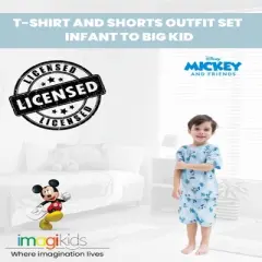 Disney Mickey Mouse Lion King Pixar Toy Story Woody Buzz Lightyear Slinky Dog French Terry T-Shirt and Shorts Outfit Set Toddler