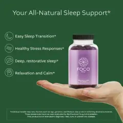 Think FOCO Sleep Gummies for Kids, Teens & Adults - Calming & Relaxation in 45 Minutes - Hyper Active Recommended Natural Sleep Aid - Melatonin Gummy