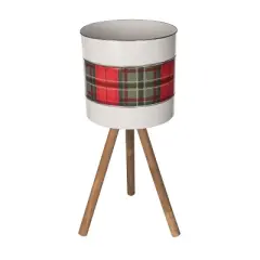 Transpac Set of 3 Multicolor Metal Standing Container Planters Indoor Tabletop Pots for Christmas Home Decor and Gifts