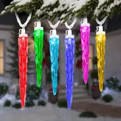 Gemmy Lightshow ColorMotion 24-Count Multicolor LED Christmas Icicle Lights