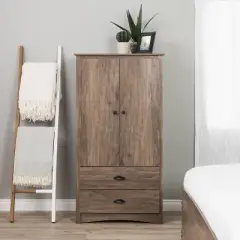 Salt Spring 2 Door Armoire Drifted Gray - Prepac