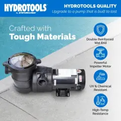 Swimline HydroTools Dual Speed Hydro Flo 1.5 Horsepower Motor Powerful 5,820 Gallons per Hour Horizontal Discharge Pump for Above Ground Pools