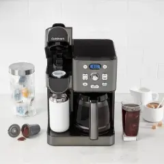 Cuisinart Coffee Center 2-IN-1 Coffee Maker and Single-Serve Brewer -Black Stainless Steel- SS-16BKS: Programmable K-Cup & Ground Coffee Machine