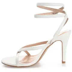 Journee Collection Womens Waverlee Open Toe High Stiletto Pumps White 10