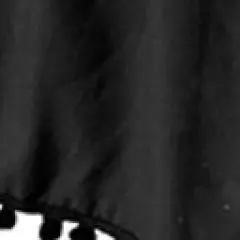 Legacy Decor Queen/King Bed Skirt Dust Ruffle with Pom-Pom Fringe 100% Brushed Microfiber with 14" Drop Black Color