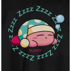 Kirby Sleepy Kirby Crew Neck Short Sleeve Men's Black T-shirt