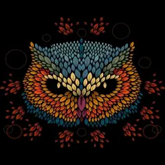 Junior's Design By Humans Owl face By LetterQ T-Shirt