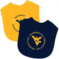 Baby Fanatic Officially Licensed Unisex Baby Bibs 2 Pack - NCAA West Virginia Mountaineers