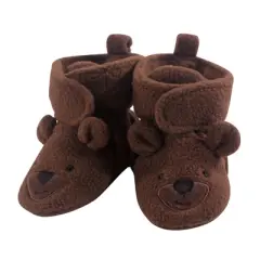 Hudson Baby Infant and Toddler Girl Cozy Fleece Booties, Brown Bear