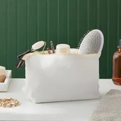 Juvale 6 Pack Canvas Makeup Bags with Zipper - Cotton Cosmetic Bags for Toiletries, DIY Crafts, Travel (White, 11.75 x 5.5")