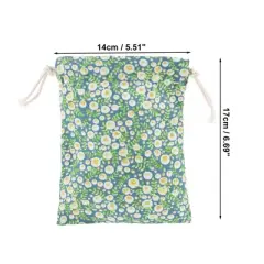 Unique Bargains Women Portable Drawstring Cosmetic Bag Green 1 Pc
