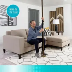 Signature Life Sure Stand Straight Security Pole, Tension-Mounted Floor to Ceiling Grab Bar