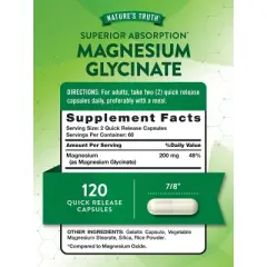 Nature's Truth Magnesium Glycinate 200mg | 120 Capsules