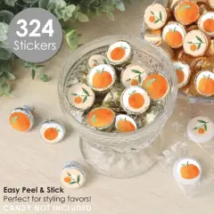 Big Dot of Happiness Little Clementine - Orange Citrus Baby Shower and Birthday Party Small Round Candy Stickers - Party Favor Labels - 324 Count