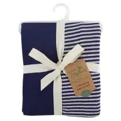 Touched by Nature Boy Organic Cotton Changing Pad Cover, Navy Heather Gray, One Size