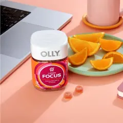 OLLY Laser Focus Gummies with Ginseng, Alpha GPC & B Vitamins - Berry Tangerine - 36ct