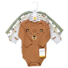 Hudson Baby Unisex Baby Cotton Long-Sleeve Bodysuits, Woodland Animals