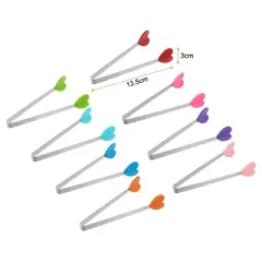 Unique Bargains Stainless Steel Silicone Tips Cooking Grilling Food Tongs 8 Pcs