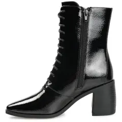 Journee Collection Womens Covva Tru Comfort Foam Inside Zip Stacked Heel Booties