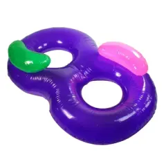 Swim Central 76" Inflatable Purple Side By Side Swimming Pool Lounger Raft