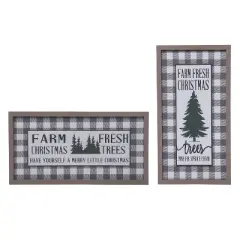 Transpac MDF Green Tree Decor Set of 2 Christmas Home Decorations for Festive Holiday Decor