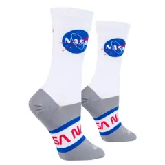 Cool Socks, Nasa Badges, Funny Novelty Socks, Adult, Medium