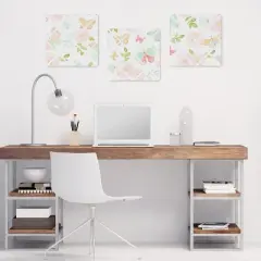 Sweet Jojo Designs Girl Fabric Photo Memo Board Butterfly Floral Pink Green and White