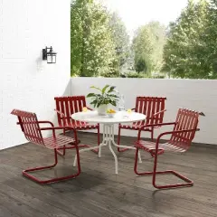 Gracie 5pc Outdoor Metal Dining Set with Table & 4 Armchairs - Crosley