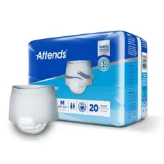 Attends Disposable Underwear Pull On with Tear Away Seams Medium, APP0720, Heavy, 20 Ct