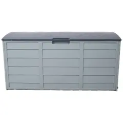 Cesicia All Weather UV Pool Deck Box Storage Shed Bin with Wheel, 75 Gallon Resin Deck Box-Organization and Storage