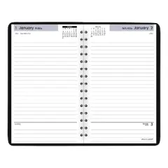 DayMinder Daily Appointment Book, 8 x 5, Black Cover, 12-Month (Jan to Dec): 2026