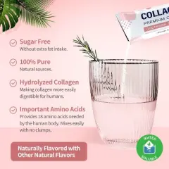 NATURE TARGET Multi Collagen Peptides Powder - Type I, II, III, V, X - Hydrolyzed Collagen Peptides with Prebiotics - 30 packets