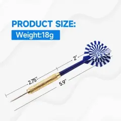 GSE 12 Pcs of 18/24 Grams Professional Darts Metal Tip Set, with Flights, Dart Sharpener & Storage Bag