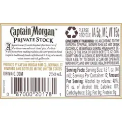Captain Morgan Private Stock Rum - 750ml Bottle