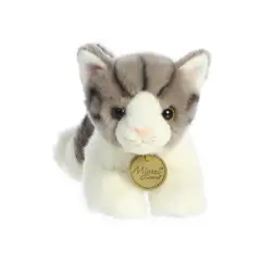 Aurora Miyoni 8" Grey Tabby Cat Grey Stuffed Animal