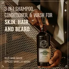 18.21 Man Made Spiced Vanilla 3-in 1 Mens Shampoo+Conditioner+Body Wash, 32 oz