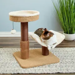 Two by Two Marquette - Beige Scratching Post Cat Furniture - 21.9 in. Tall