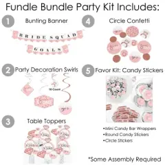 Big Dot of Happiness Bride Squad - Rose Gold Bridal Shower or Bachelorette Party Supplies - Banner Decoration Kit - Fundle Bundle