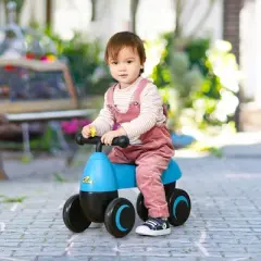 Qaba Baby Balance Bike for 18-36 Months, Toddler No Pedal Ride-on Walking Bike with 4 Wheels Gifts for Boys Girls