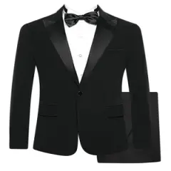 Lars Amadeus Men's Peaked Lapel Tuxedo Party Dinner Velvet 2 Piece Suits Blazer